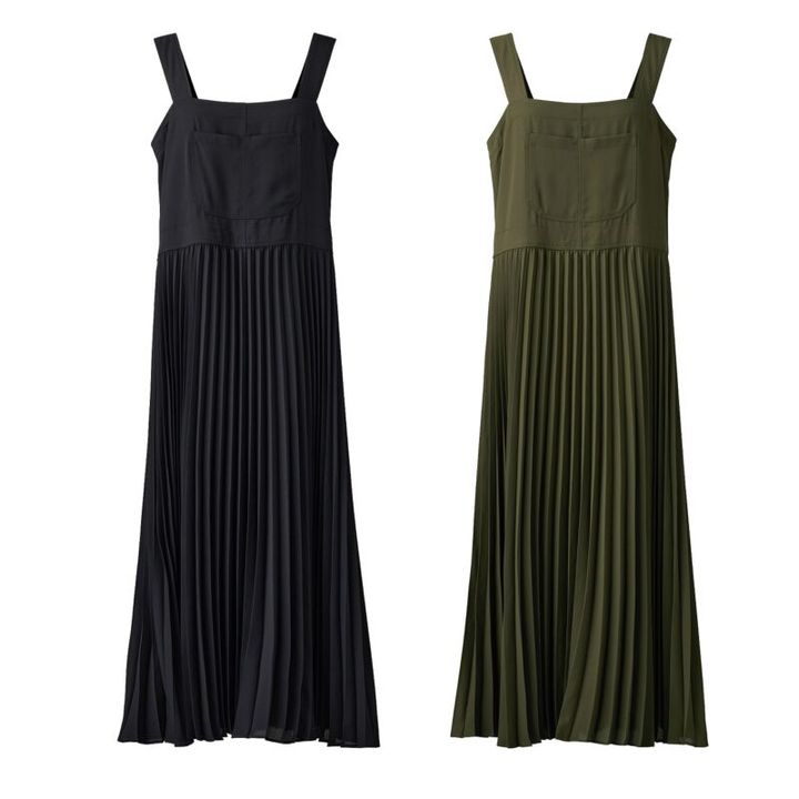 ユニクロシー2025年春夏 プリーツストラップワンピース