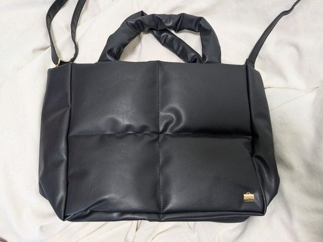 レザー調キルティングトート