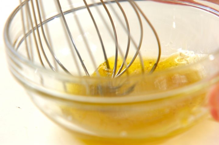 赤カブと押し麦のマリネの作り方1