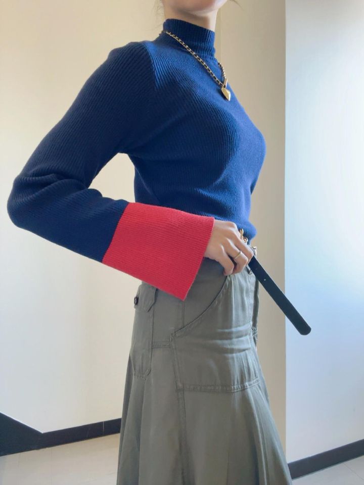 画像: リブニットが細見え