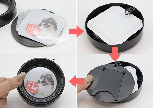 ダイソーのコンパクトな丸型フレーム（ホワイト、ブラック）