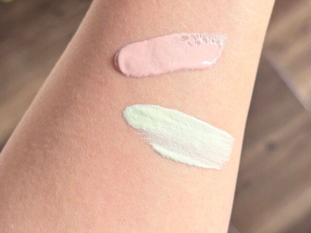 下地 ピンク グリーン 腕に付ける