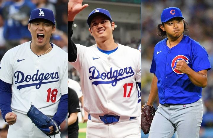 山本由伸、大谷翔平、今永昇太（C）Getty Images