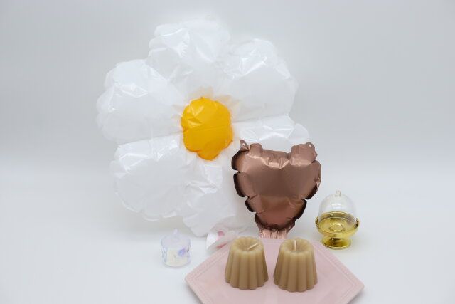 ダイソー フィルムバルーン（ハート、マットカラー、6個） フィルムバルーン（フラワー、2個）