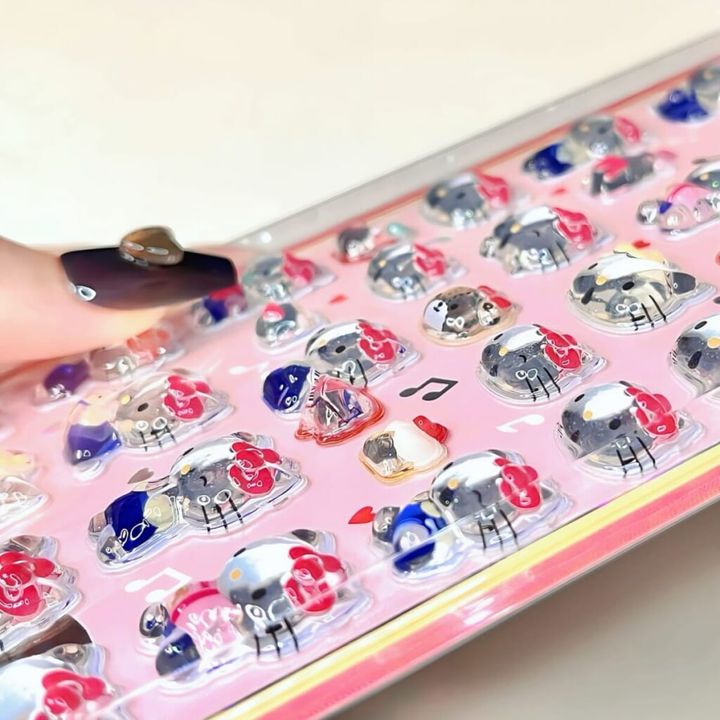 サンスター文具 ボンボンドロップシール ハローキティA 立体 3D ラメ