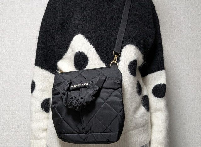 マーキュリーデュオ2WAYショルダーバッグ掛けたところ