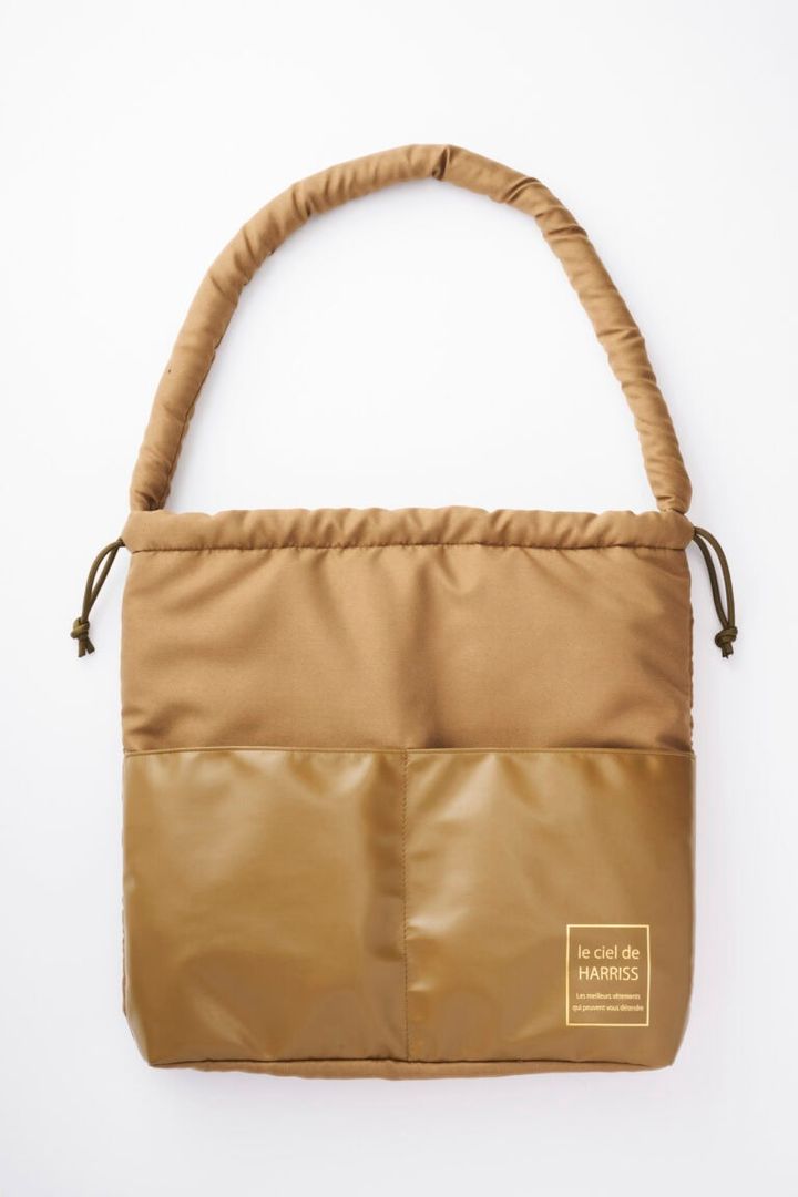 【素敵なあの人4月号特別付録】「ル シェル ド ハリス」コラボ！ふわもこ巾着トート「2WAYバッグ」