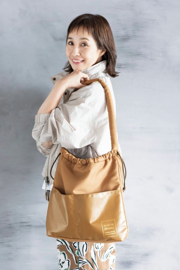 【素敵なあの人4月号特別付録】「ル シェル ド ハリス」コラボ！ふわもこ巾着トート「2WAYバッグ」