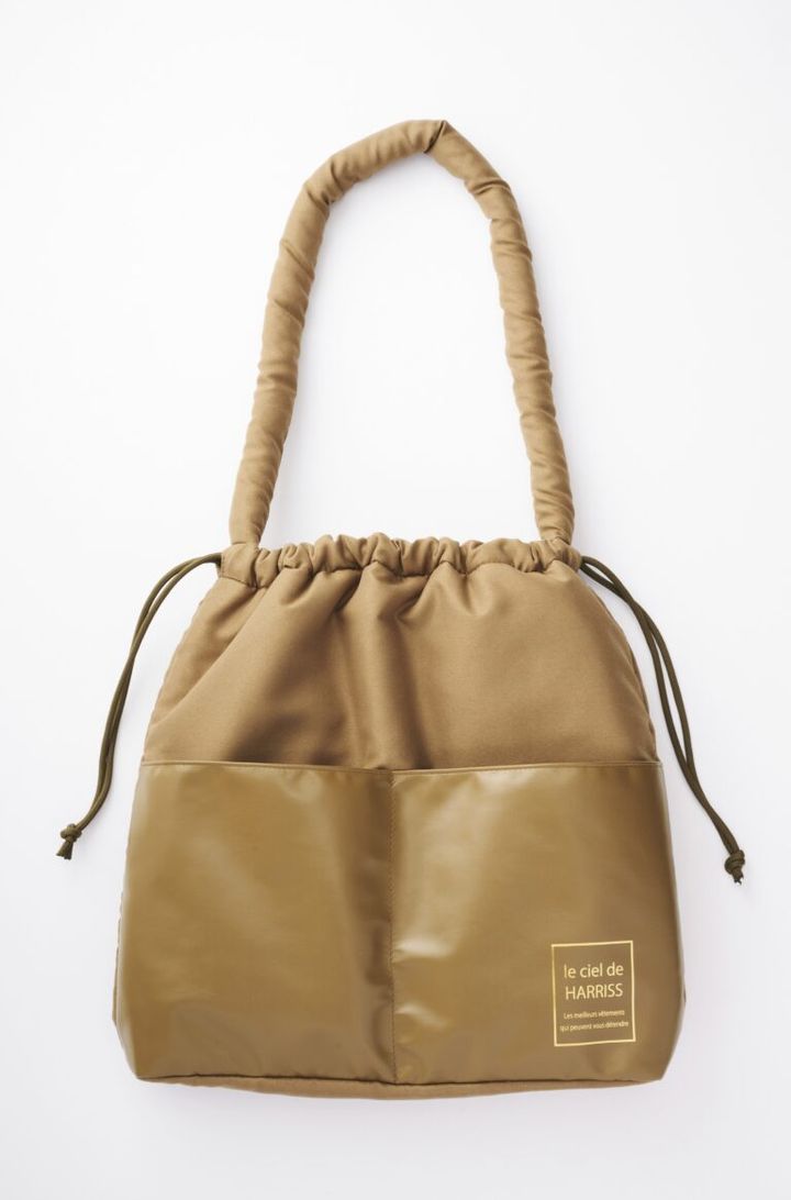 【素敵なあの人4月号特別付録】「ル シェル ド ハリス」コラボ！ふわもこ巾着トート「2WAYバッグ」