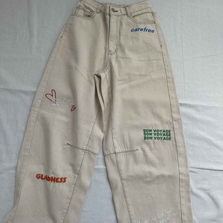 画像1: 刺繍デニム