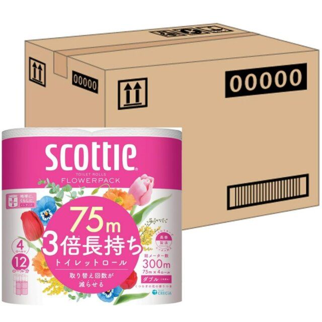amazonスマイルセール防災スコッティ フラワーパック トイレットロール