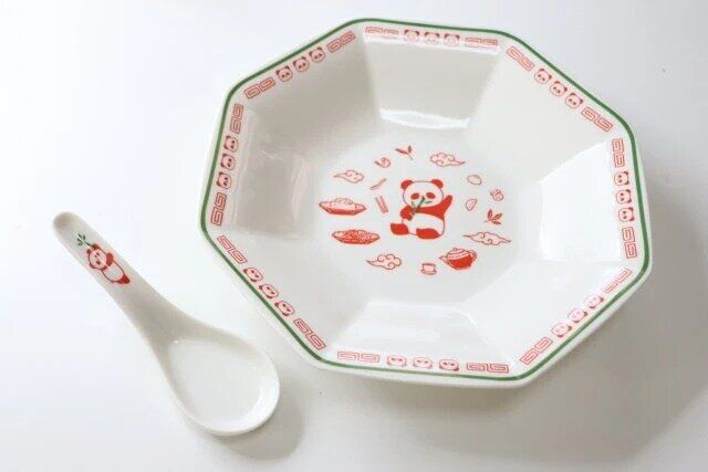 中華レンゲ（パンダ） 中華チャーハン皿（パンダ、約22cm）