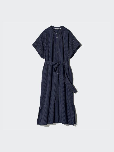 2025春ユニクロレディースリネンブレンドリラックスワンピース