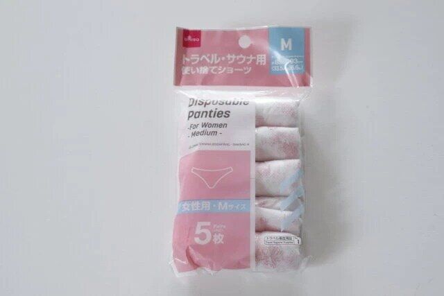 ダイソー 使い捨てショーツ（女性用、Mサイズ、5枚） パッケージ