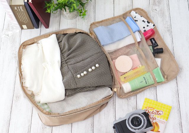 ミッフィーデザインの圧縮収納ポーチ 実用例