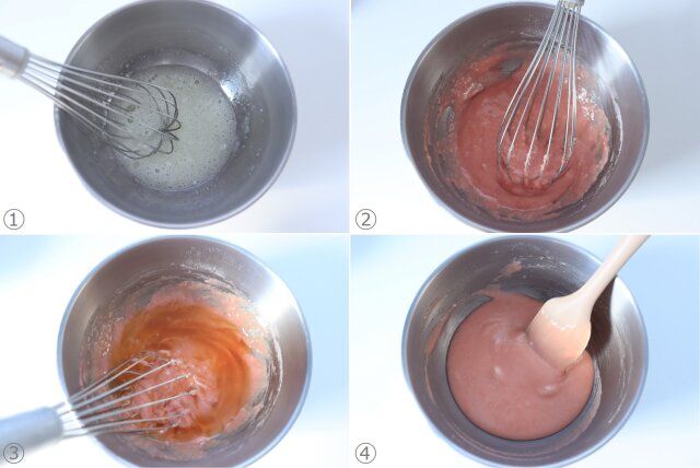 いちごフィナンシェの生地を作る