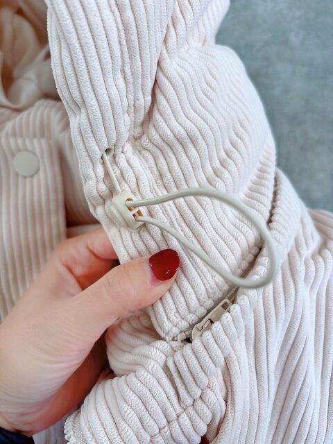 GU ヒートパデッドコーデュロイブルゾン NATURAL フードは取り外し可能