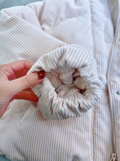 GU ヒートパデッドコーデュロイブルゾン NATURAL 袖口