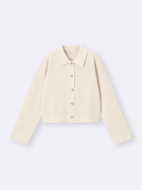 GUのミラノリブポロカーディガン