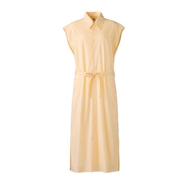 コットンシャツワンピースノースリーブ ¥4,990