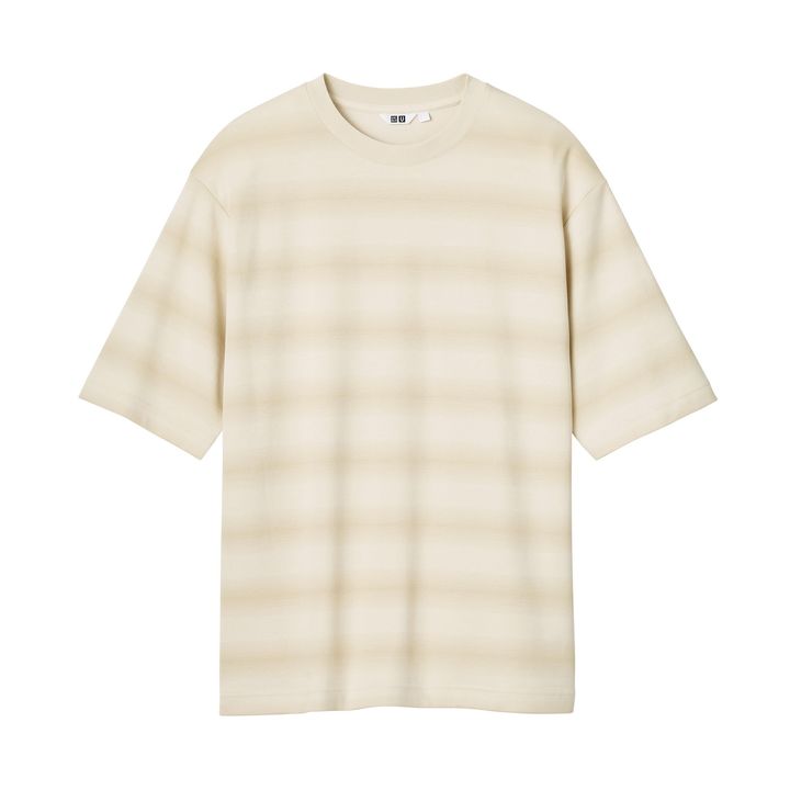 エアリズムコットンオーバーサイズボーダーTシャツ ¥1,990