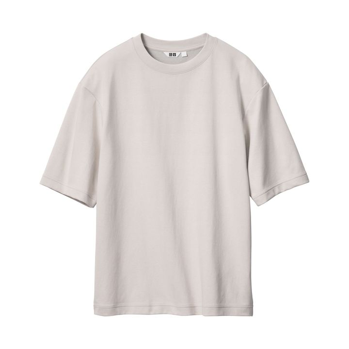 エアリズムコットンオーバーサイズTシャツ/5分袖 ¥1,990