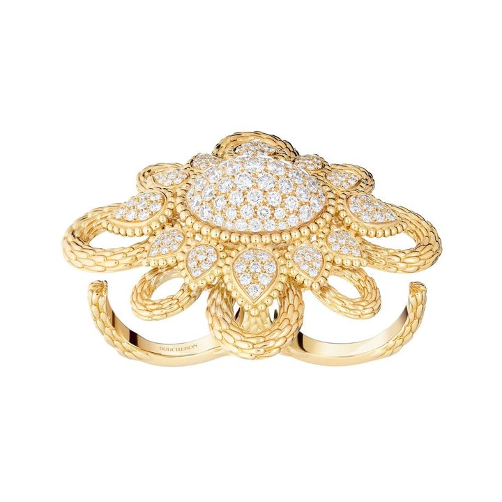 「セルパンボエム ヴィンテージ」ダブルフィンガー リング（YG×ダイヤモンド）￥29,172,000（予定価格）