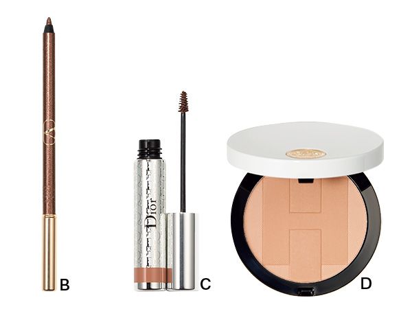 【B】ヴァレンティノ カラーグラフ 【C】ディオールショウ オン セット ブロウ ウォータープルーフ 【D】エルメス プラン エア Hトリオ プードル ミネラル ナクレ