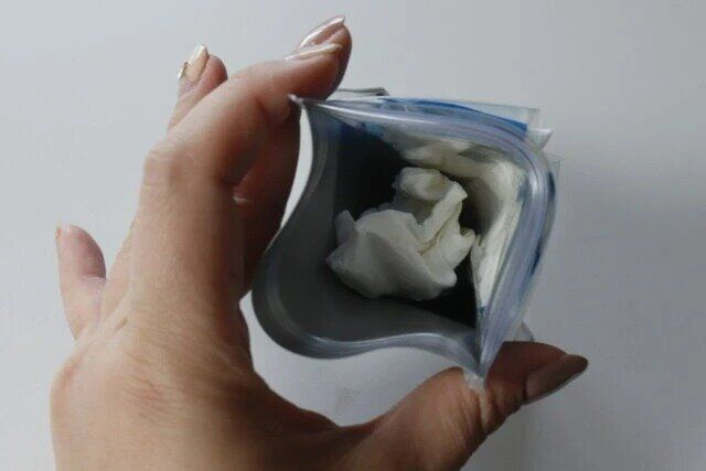 セリア ごみ入れ付きポケットティッシュケース ゴミ 使用例