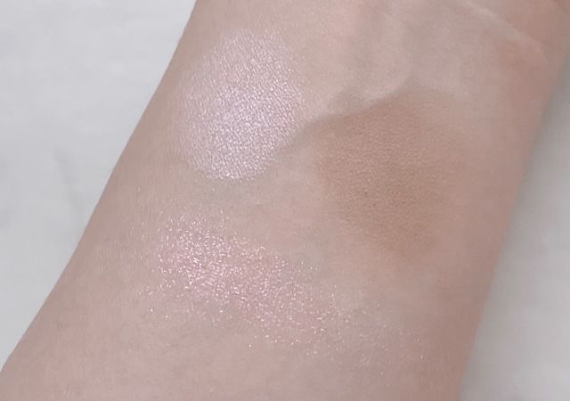 ラブ・ライナー マルチパレット PJデザイン アイカラー＆チーク グロウピンク 腕に付けて発色確認