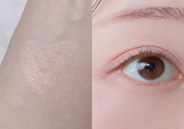 ウォンジョンヨ メタルシャワーペンシル 01 ドリームハグ 腕に付けて発色確認