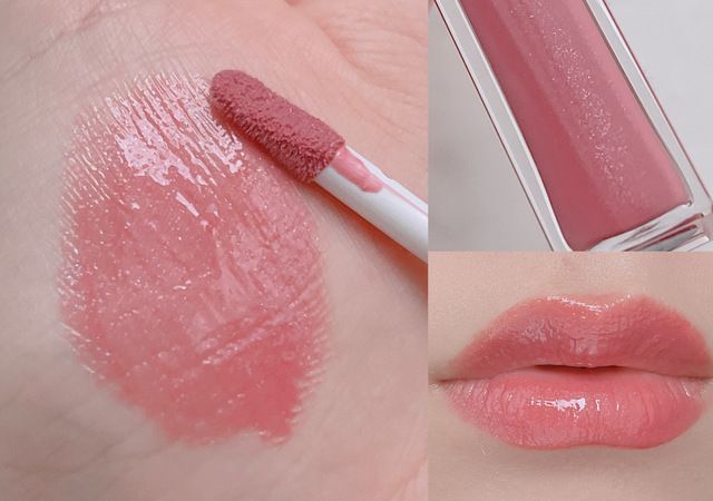 ヴィセ エッセンスリッププランパー PK801 モーヴピンク 手の平に付ける