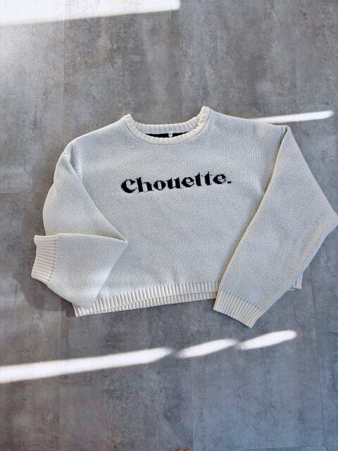 coca クロップドロゴニットトップス アイボリー