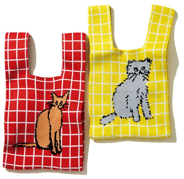 猫 坂巻弓華ニットバッグ（オルネ ド フォイユ）