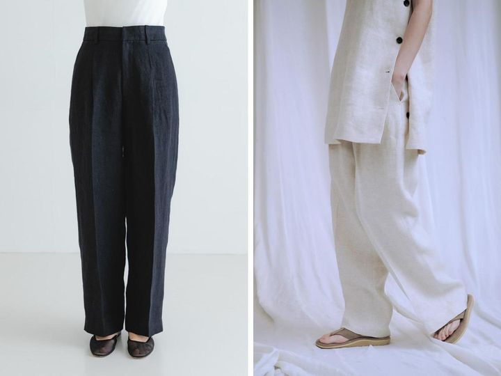 画像: 「new basic リネンハイウエストパンツ」各￥22,000 出典：アーバンリサーチ