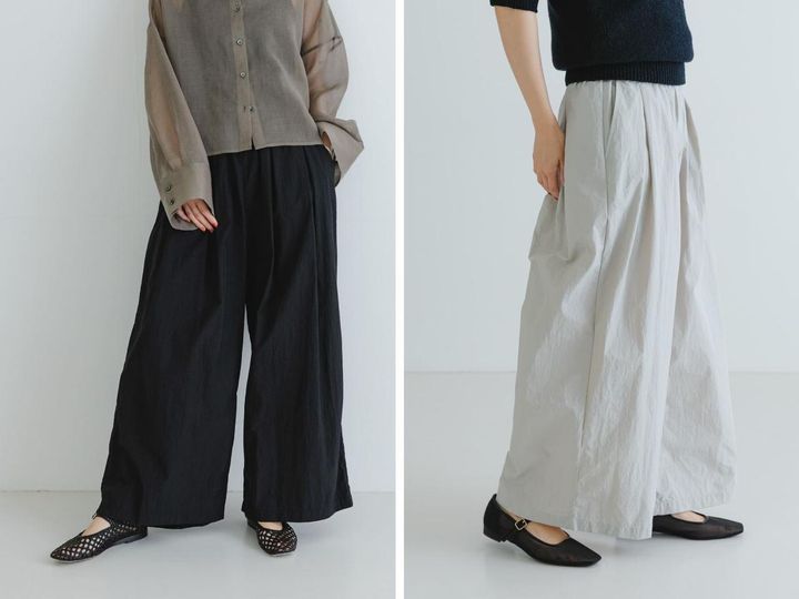 画像: 「『UR TECH』ギャザーワイドパンツ」各￥13,200 出典：アーバンリサーチ