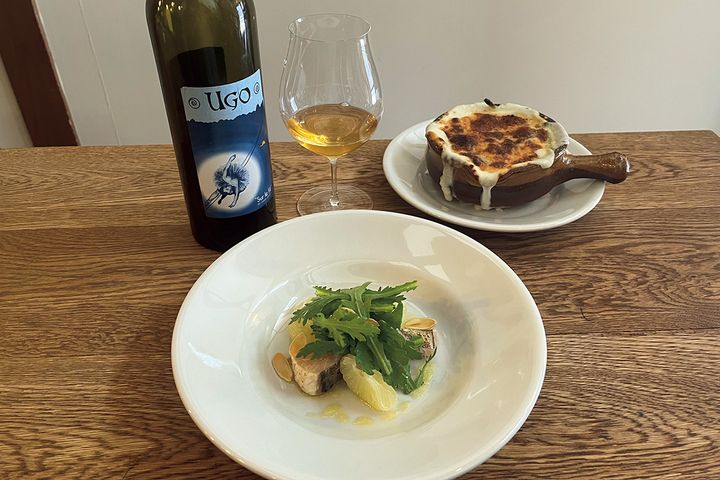 島根〈マルドゥーク〉グラタン、鰆と春菊のサラダ