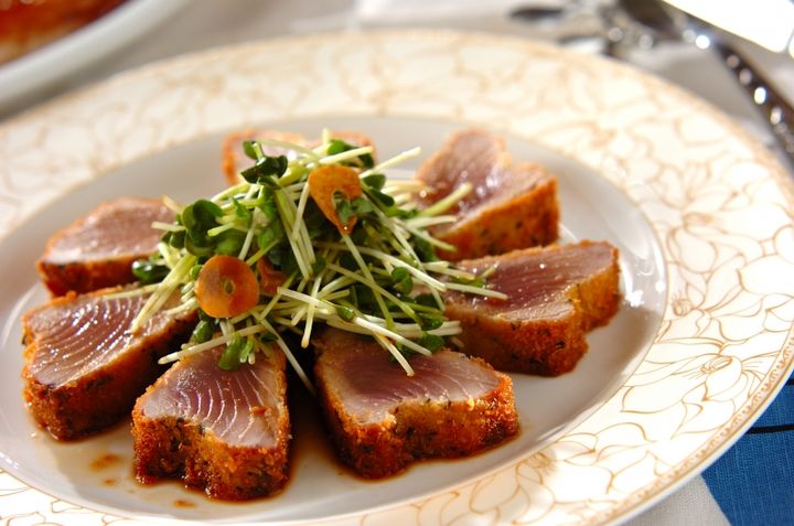 カツオのレアハーブ揚げ