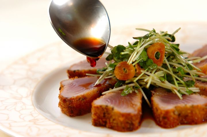 カツオのレアハーブ揚げの作り方3