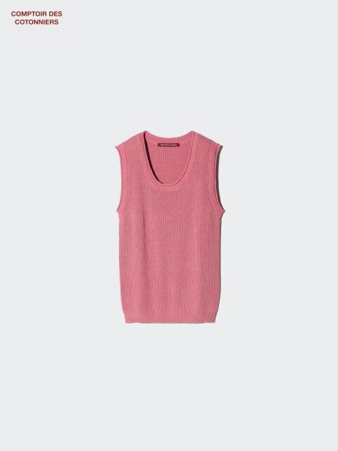 ユニクロ リネンセーターノースリーブ