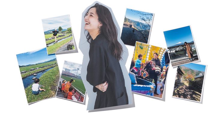 原田夏希さんと子どもの写真たち