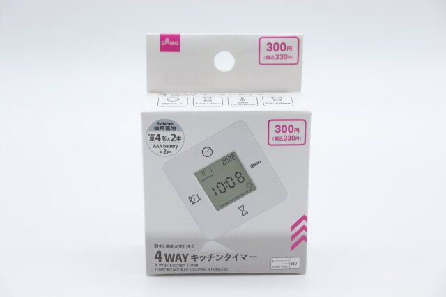 ダイソー 4WAYキッチンタイマー パッケージ