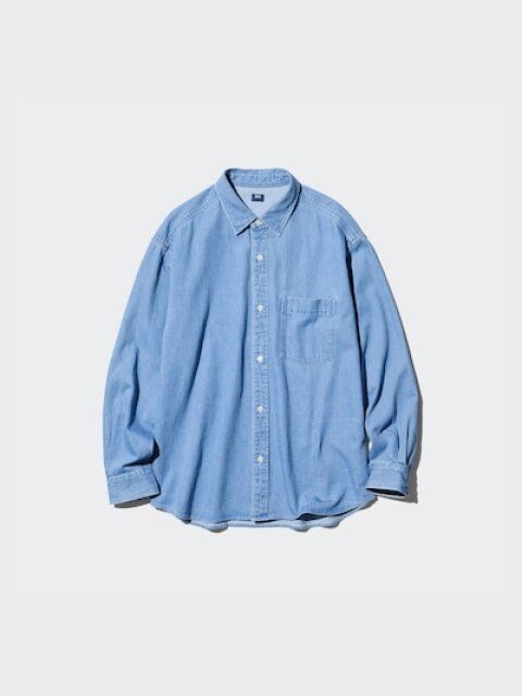ユニクロ デニムオーバーシャツ BLUE
