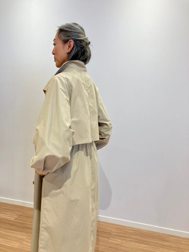 コットンブレンドスタンドカラーコート BEIGE ¥24,000