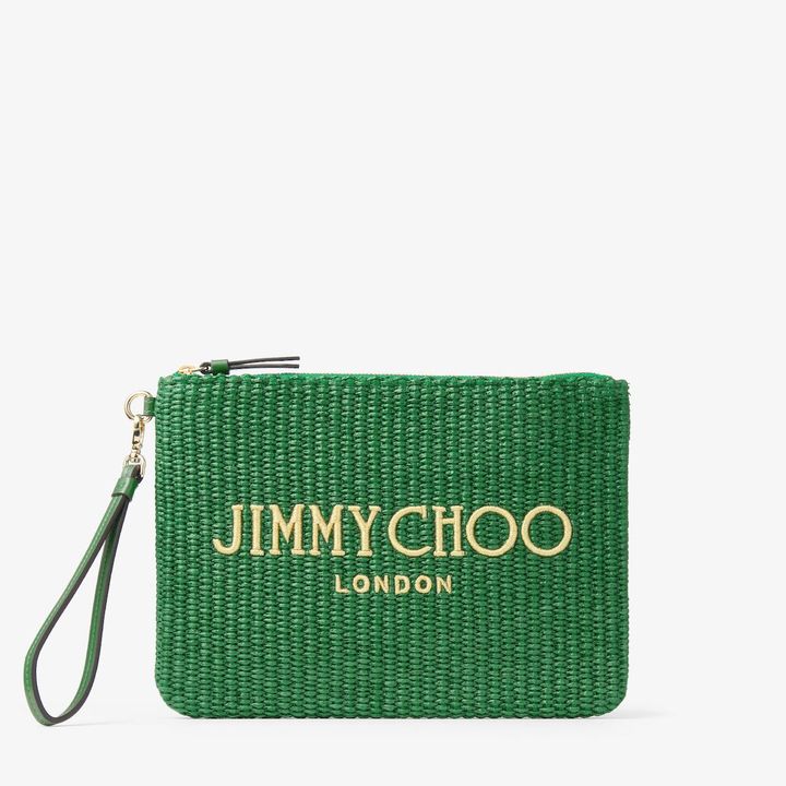 ZIP TOP POUCH ¥66,000／JIMMY CHOO （ジミー チュウ 0120-013-700）※3月末発売予定 Photo_ Courtesy of JIMMY CHOO