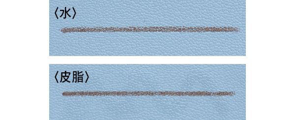 水を含ませた綿棒でも、皮脂を含ませた綿棒でも変化なし！