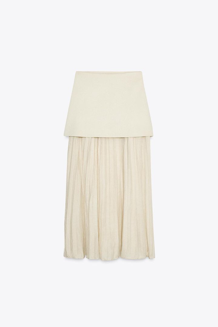 ☆ドイツ発*ZARA*新作*コンバインプリーツスカート/ECRU☆ 新作！【ZARA】穿くだけオシャレ！「春っぽスカート」 | TRILL