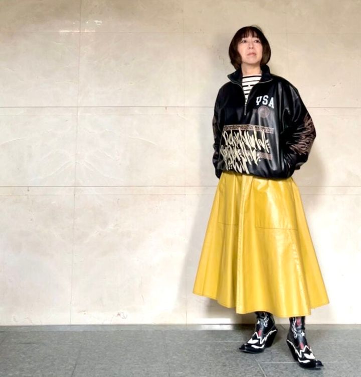 レザーブルゾン／sisii×Yoshimi Nagao×amane murakami