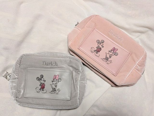 ディズニーポーチグレーとピンク