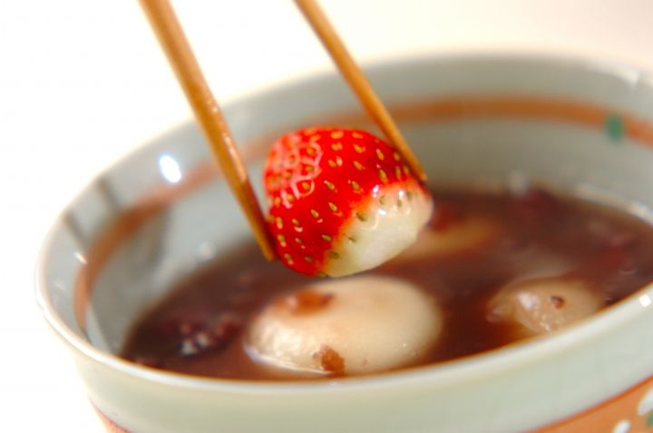 イチゴ白玉ぜんざいの作り方3